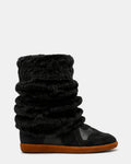 MAVIS FAUX FUR BLACK SUEDE