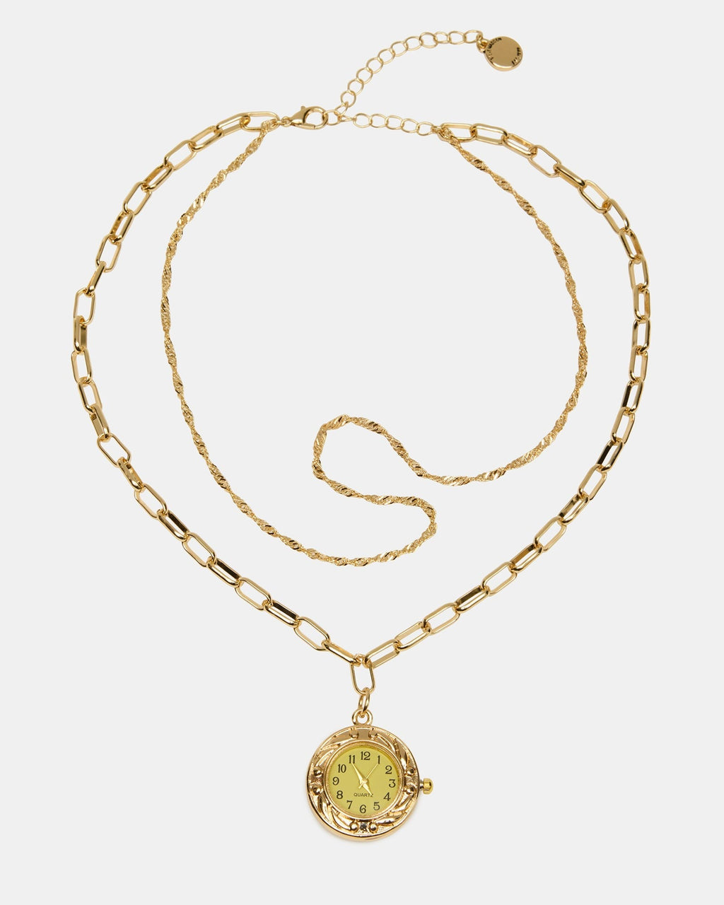 WATCH PENDANT NECKLACE GOLD