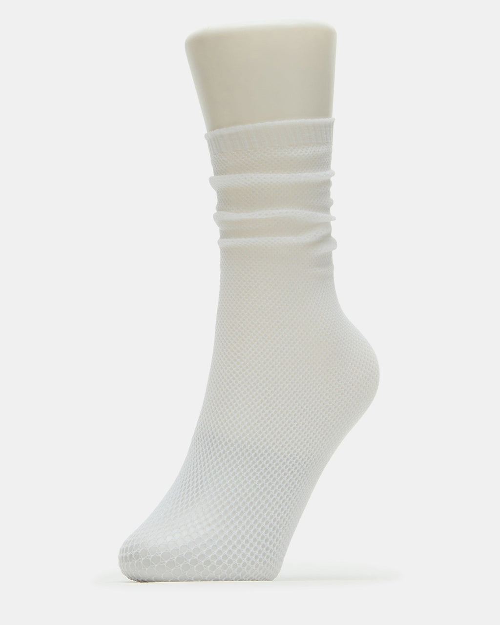 FISHNET SLOUCHY CREW SOCKS WHITE