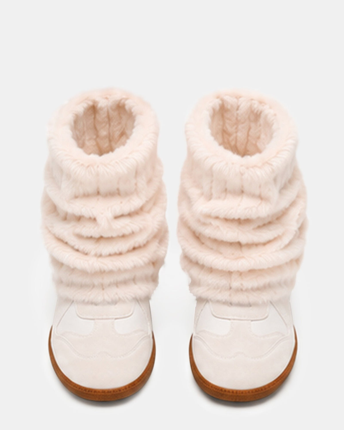 MAVIS FAUX FUR WHITE SUEDE