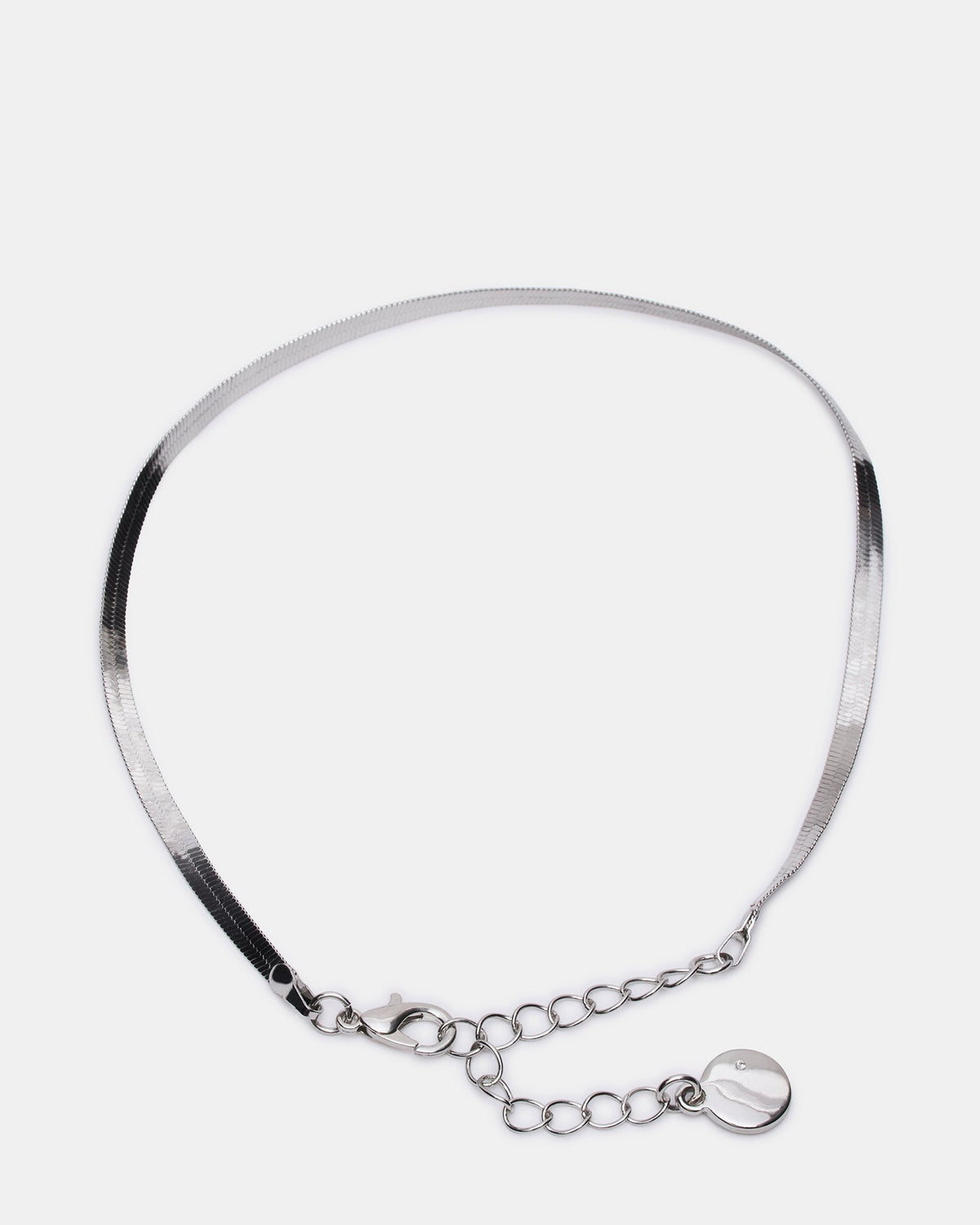 HERRINGBONE CHAIN ANKLET SET SILVER